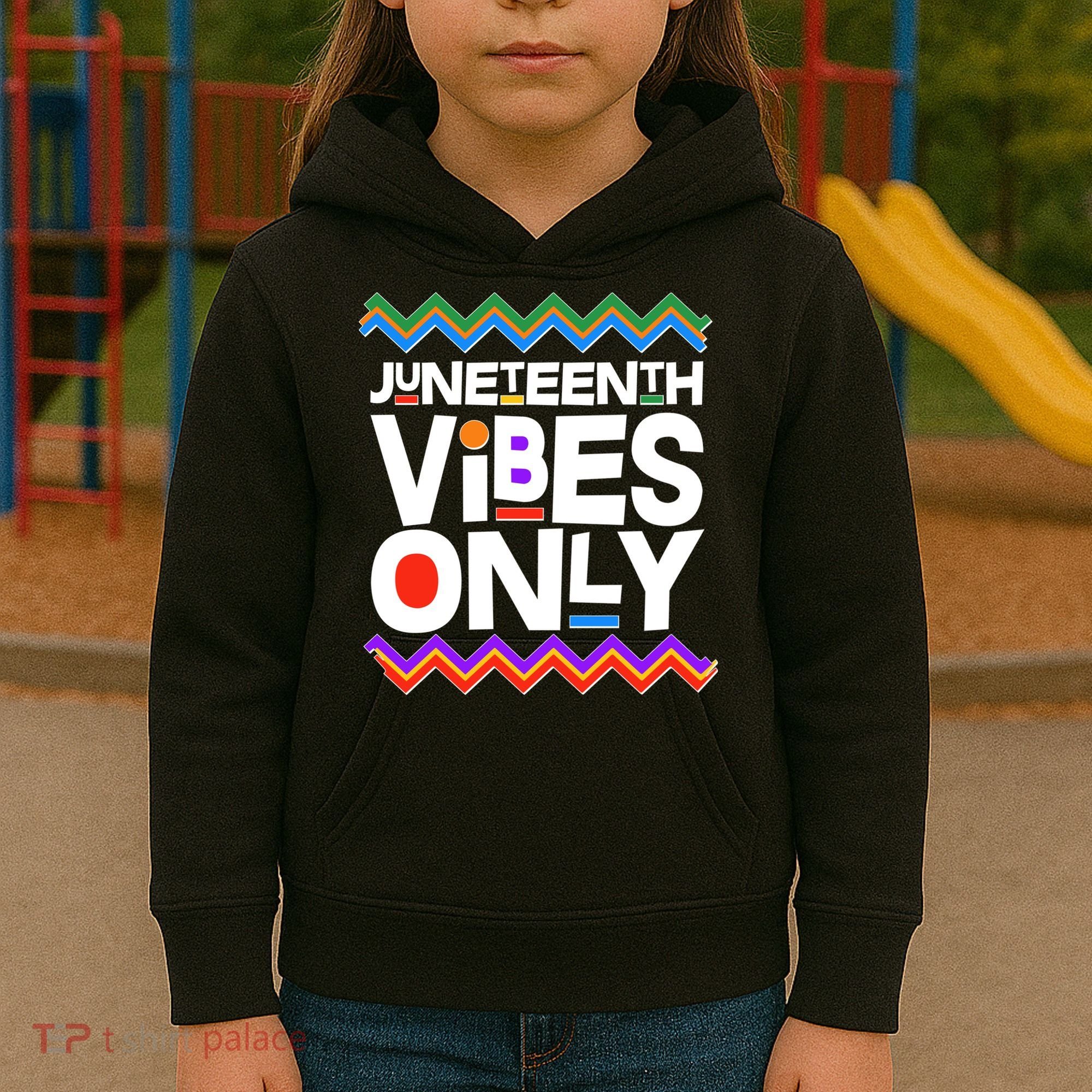 Juneteenth Vibes Only June 19 1865 Kids Hoodie
