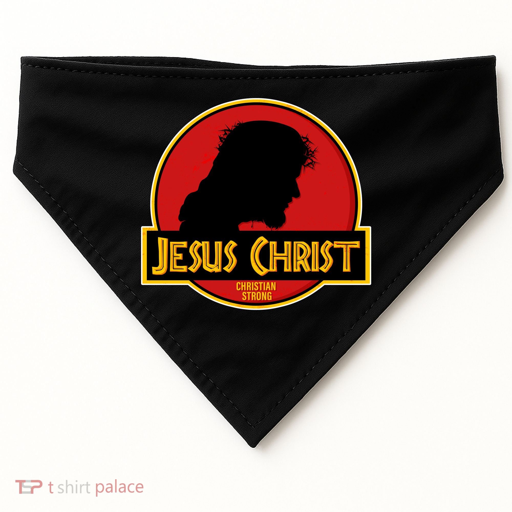 Jurassic Jesus Christ Christian Faith USA-Made Doggie Bandana