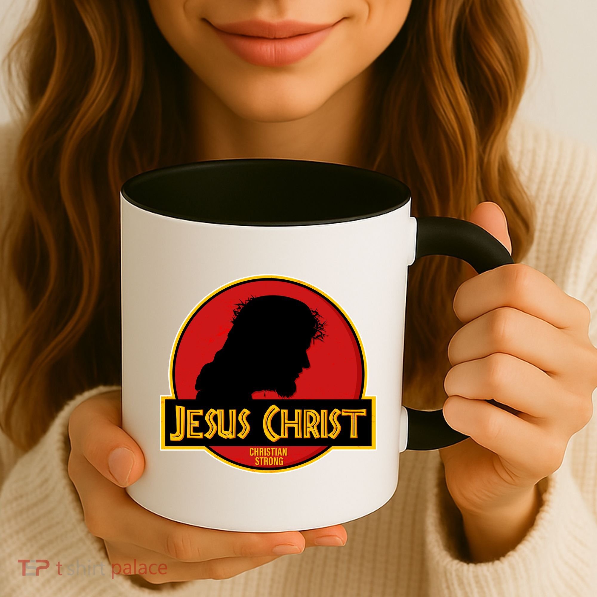 Jurassic Jesus Christ Christian Faith Coffee Mug