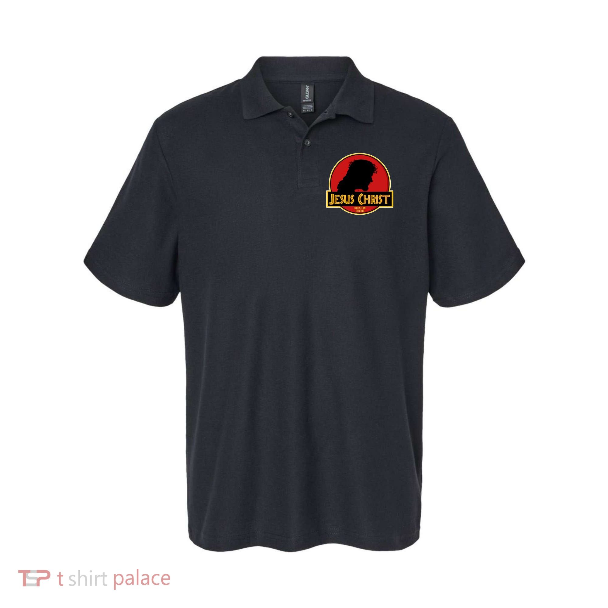 Jurassic Jesus Christ Christian Faith Polo