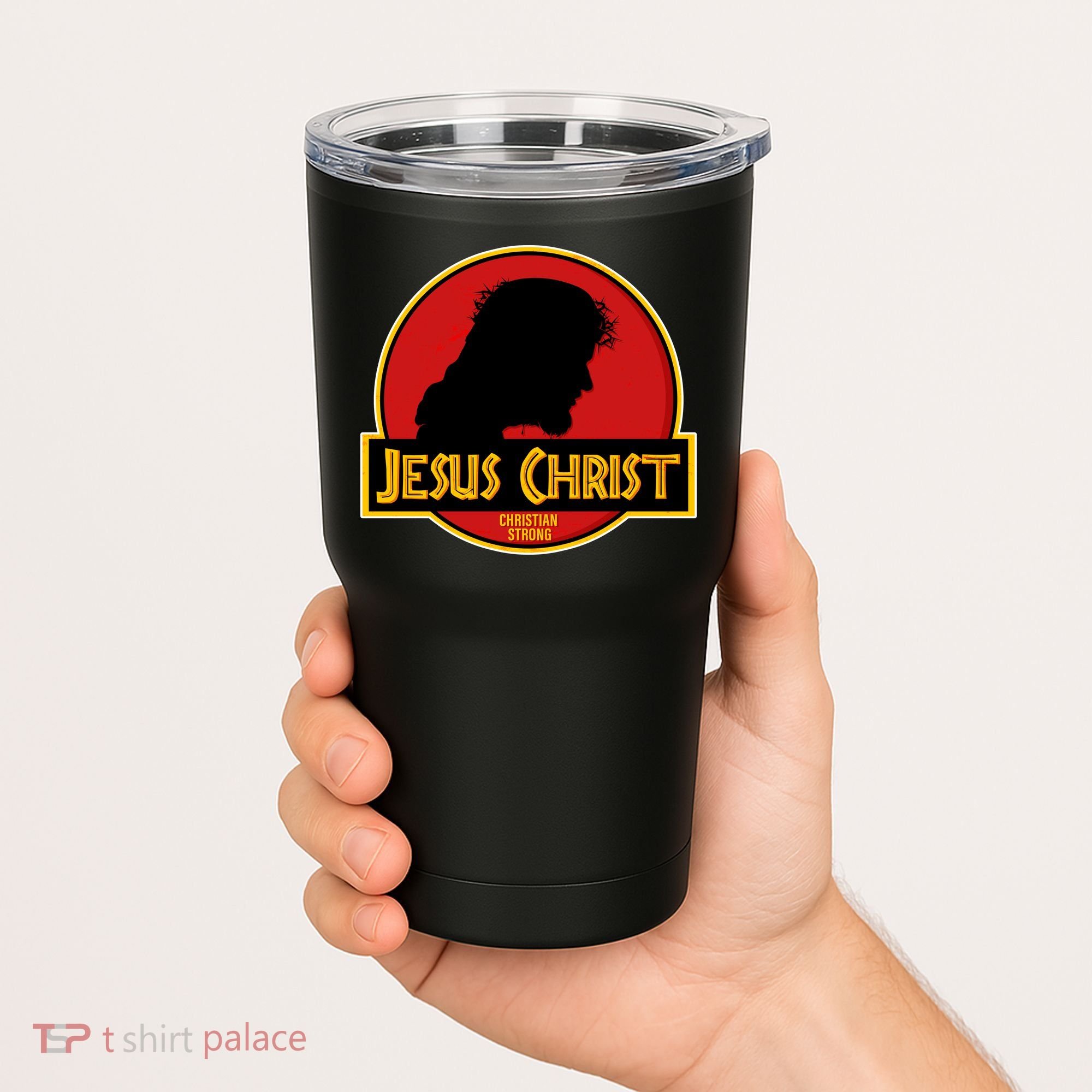 Jurassic Jesus Christ Christian Faith Tumbler