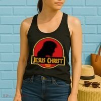 Jurassic Jesus Christ Christian Faith Women's Tank Top thumb 2