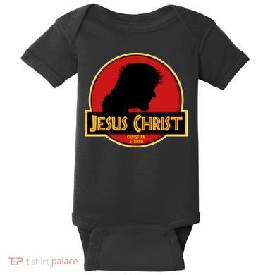 Jurassic Jesus Christ Christian Faith Baby Bodysuit