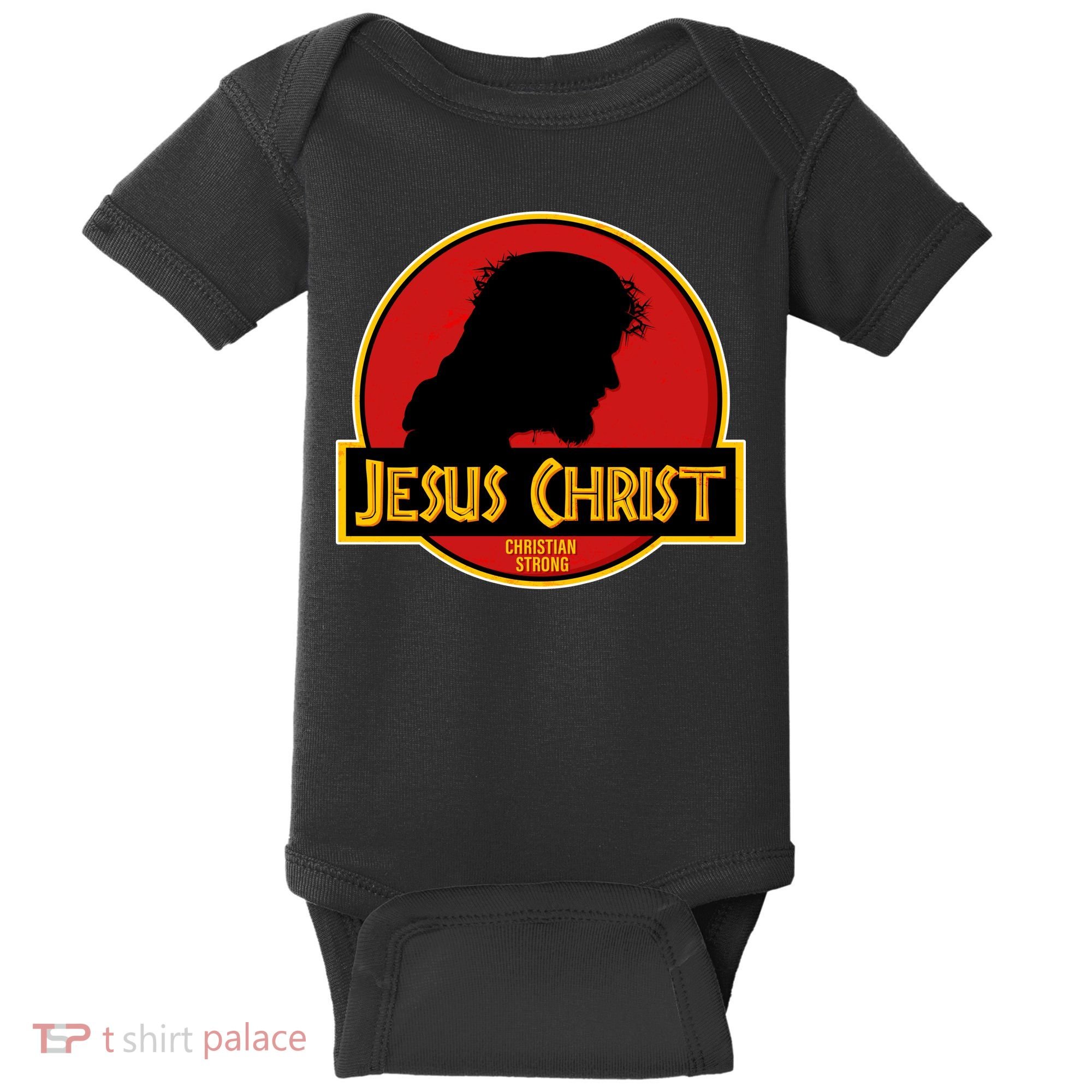 Jurassic Jesus Christ Christian Faith Baby Bodysuit