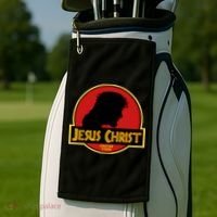 Jurassic Jesus Christ Christian Faith Golf Towel thumb 2