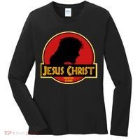 Jurassic Jesus Christ Christian Faith Women's Long Sleeve Shirt thumb 0