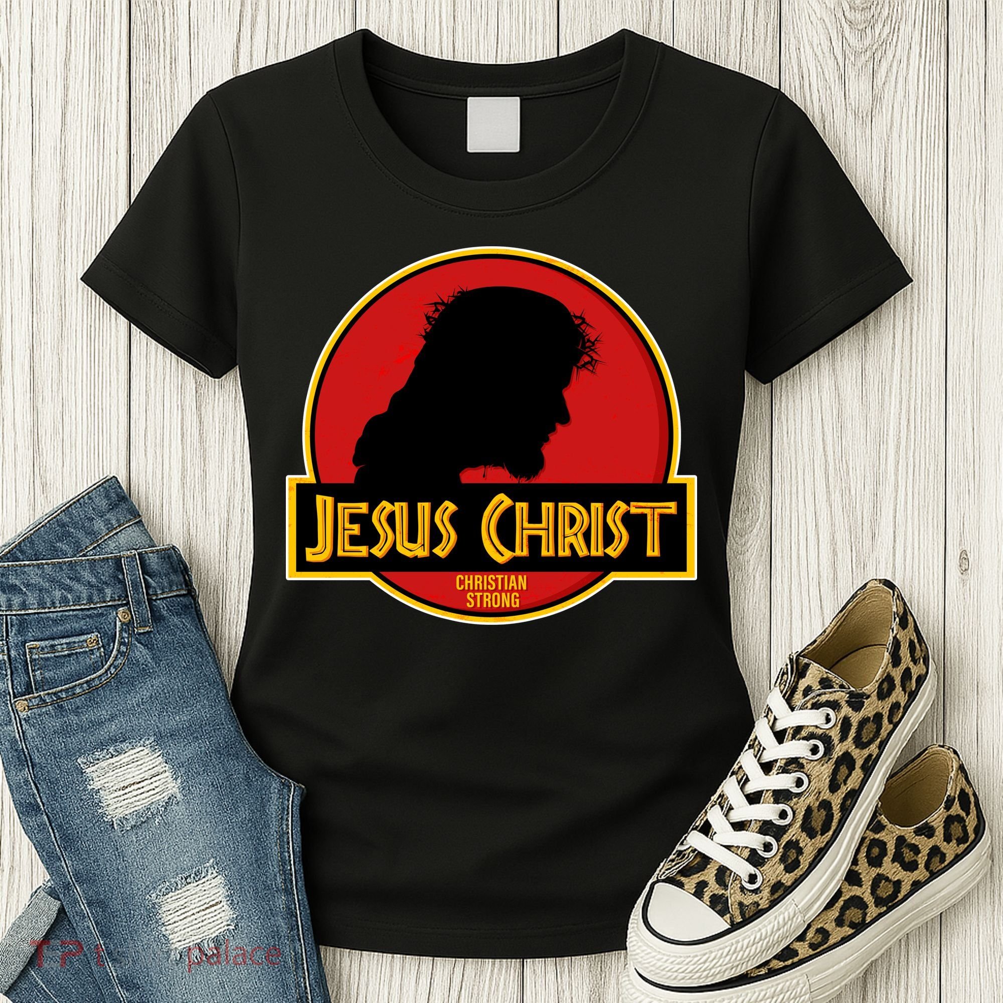 Jurassic Jesus Christ Christian Faith Women's T-Shirt