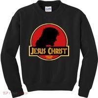 Jurassic Jesus Christ Christian Faith Kids Sweatshirt thumb 0