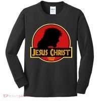 Jurassic Jesus Christ Christian Faith Kids Long Sleeve Shirt thumb 0