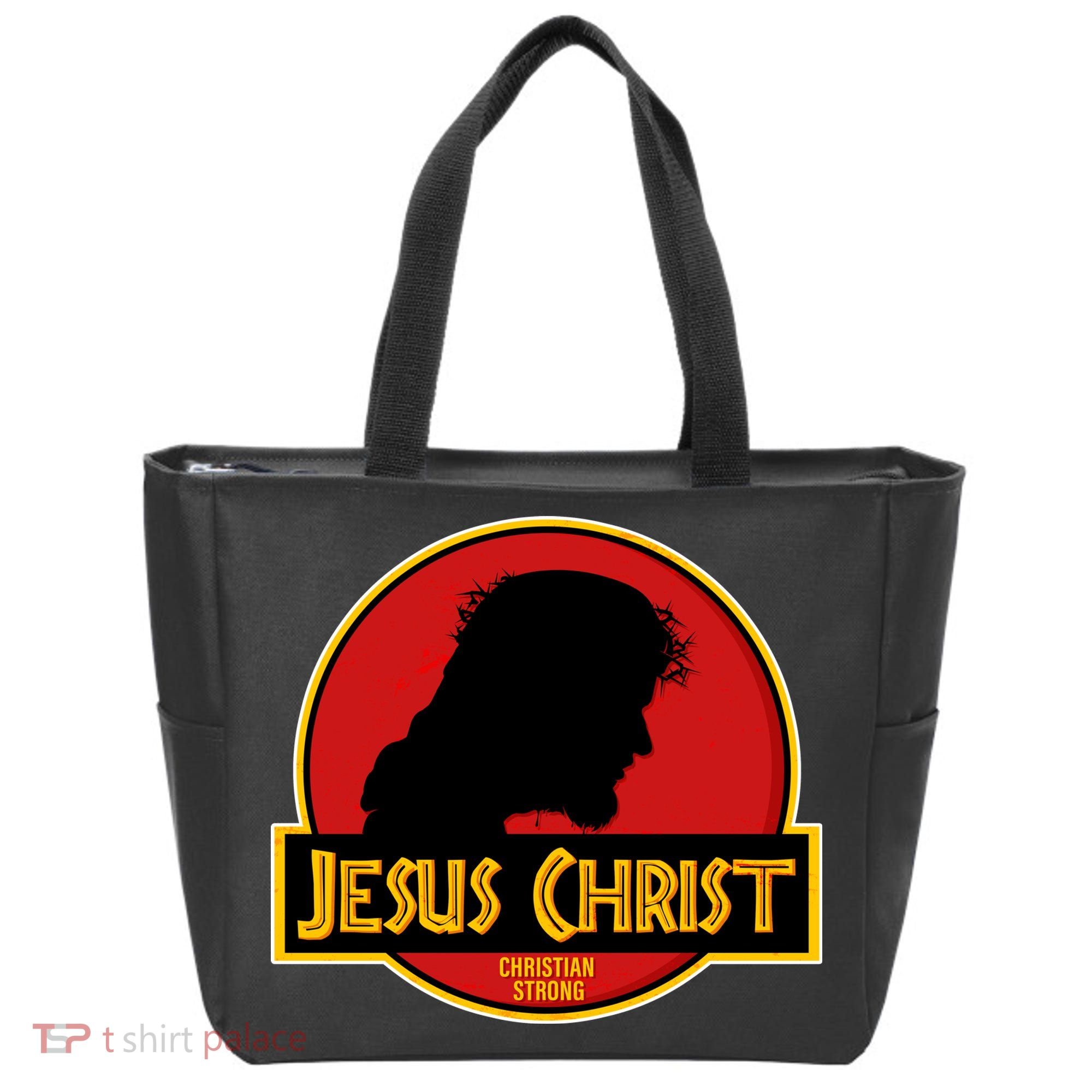 Jurassic Jesus Christ Christian Faith Tote Bag