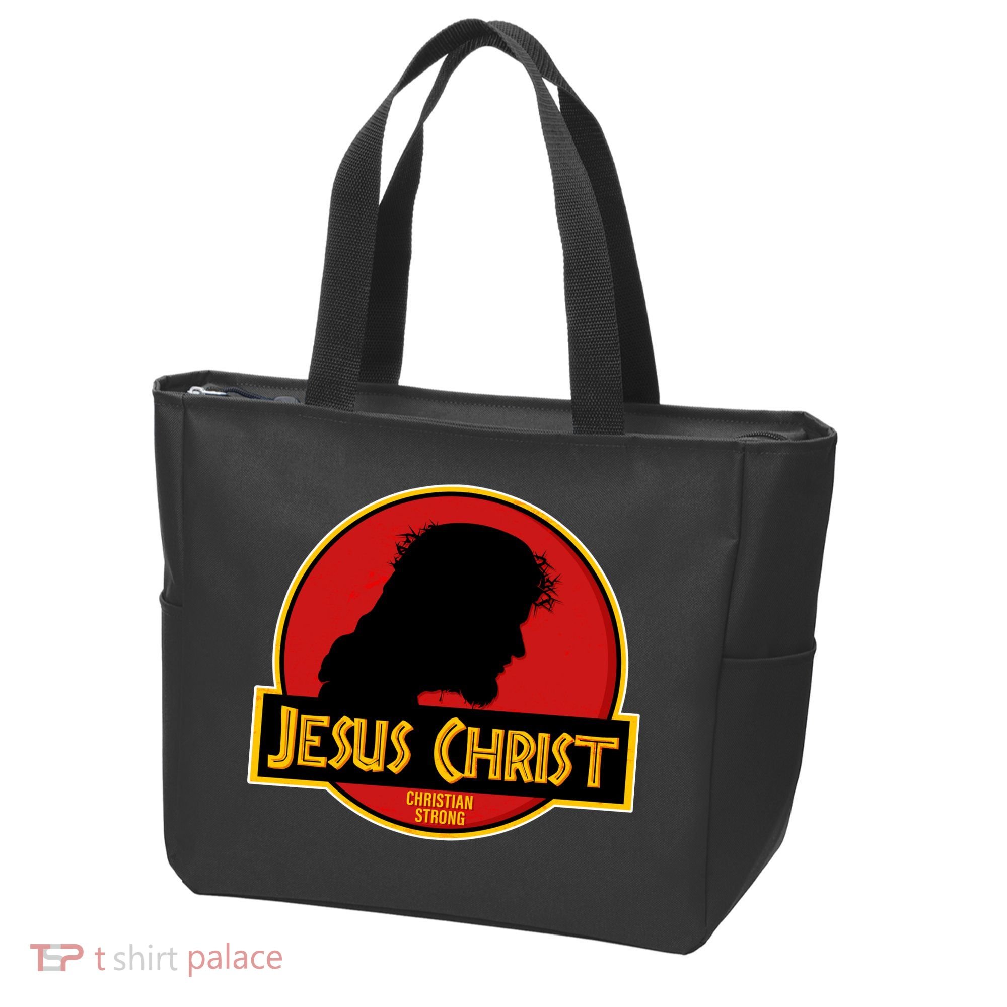 Jurassic Jesus Christ Christian Faith Tote Bag