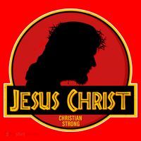 Jurassic Jesus Christ Christian Faith Santa Hat thumb 1