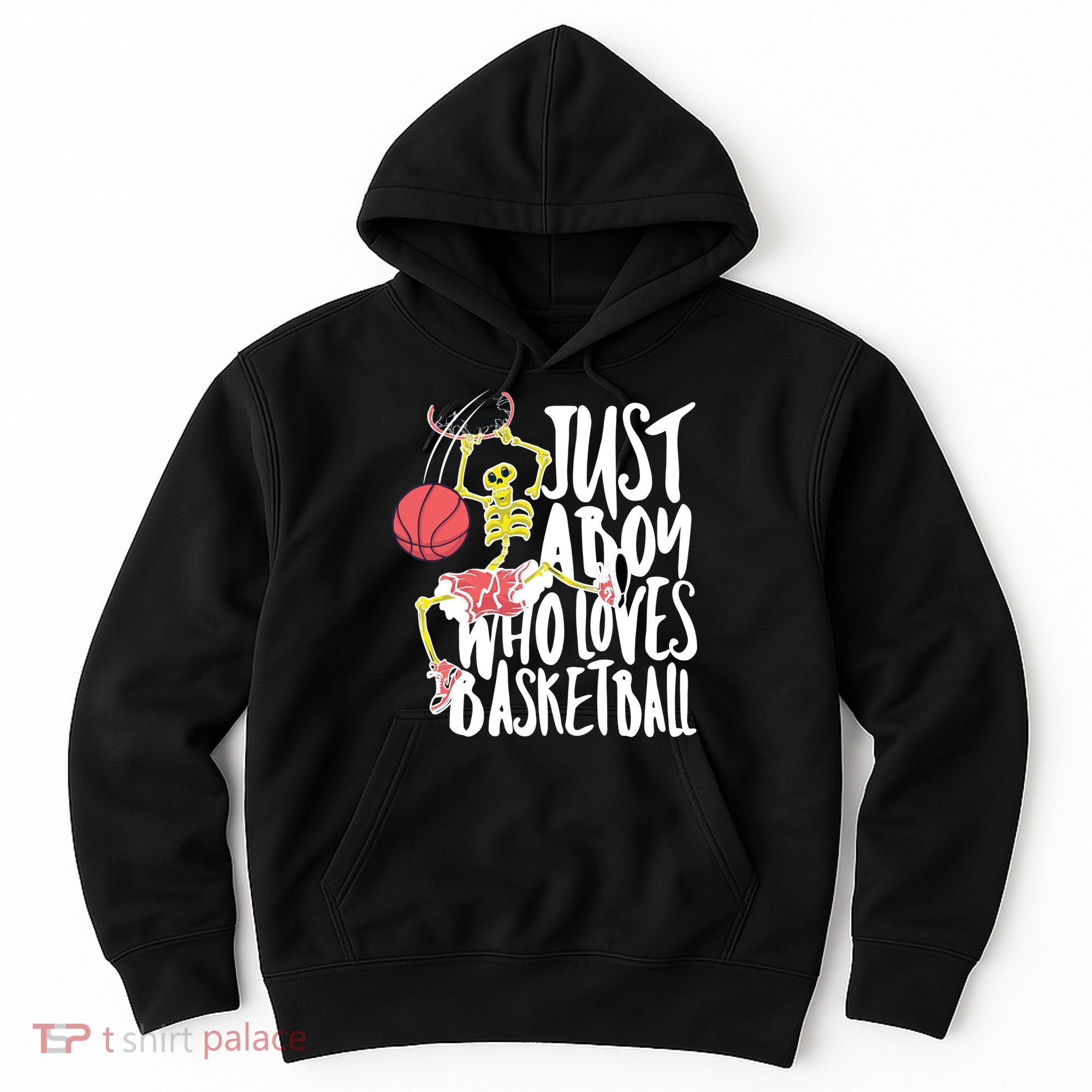 Just A Boy Who Loves Basketball Skeleton Hoodie