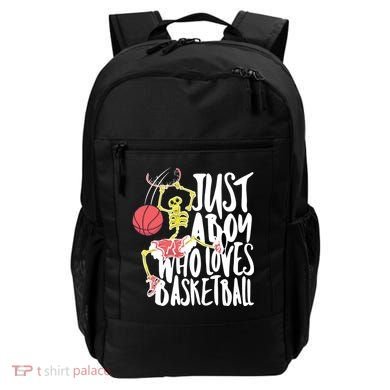 Just A Boy Who Loves Basketball Skeleton Backpack
