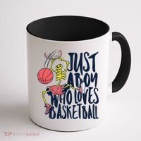 Just A Boy Who Loves Basketball Skeleton Coffee Mug thumb 1