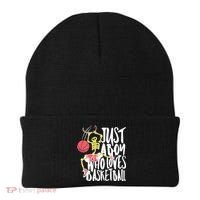 Just A Boy Who Loves Basketball Skeleton Beanie thumb 0