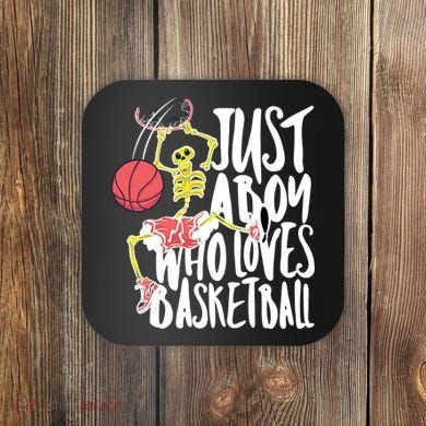 Just A Boy Who Loves Basketball Skeleton Coaster