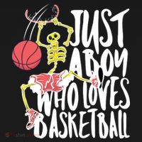Just A Boy Who Loves Basketball Skeleton Polo thumb 3