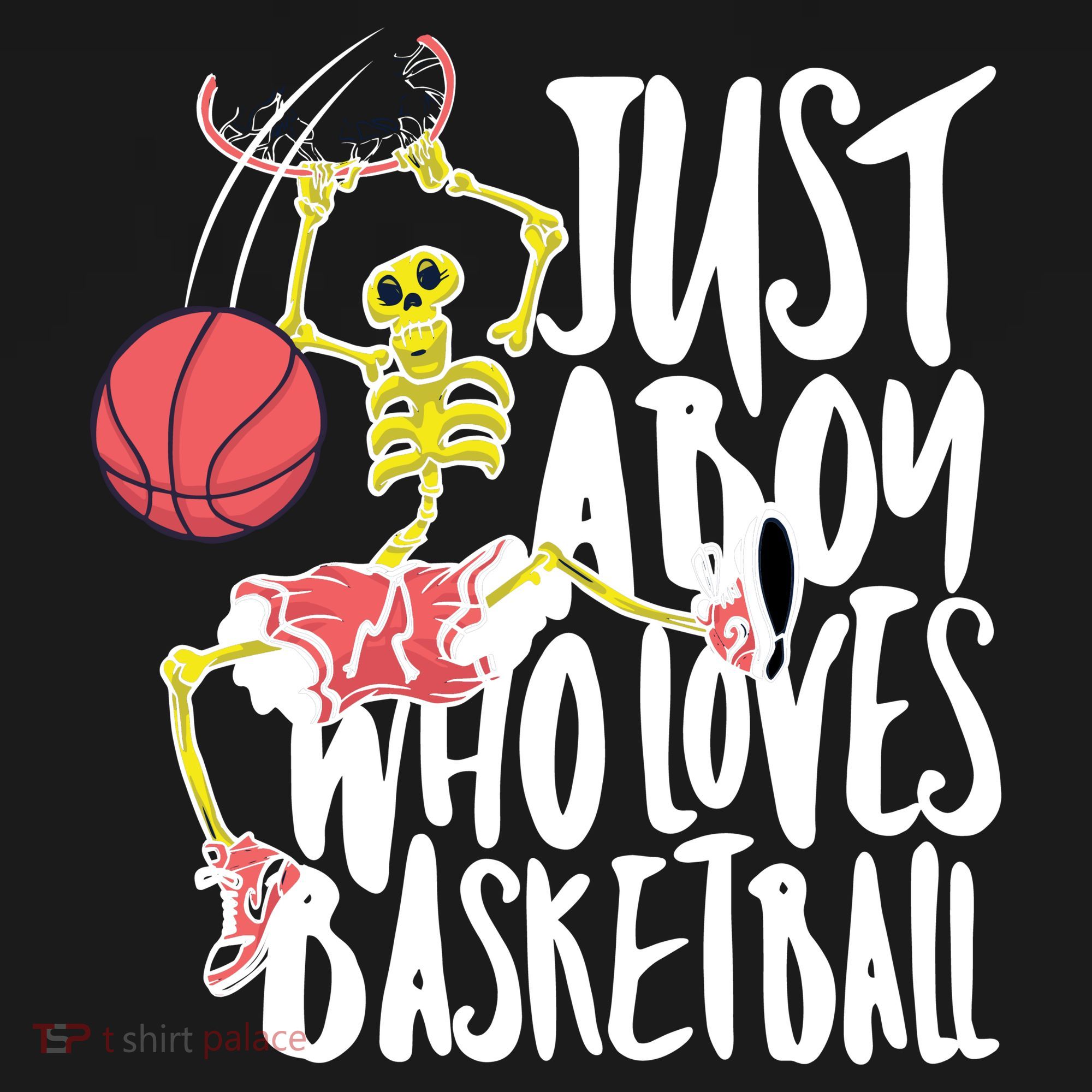 Just A Boy Who Loves Basketball Skeleton Polo