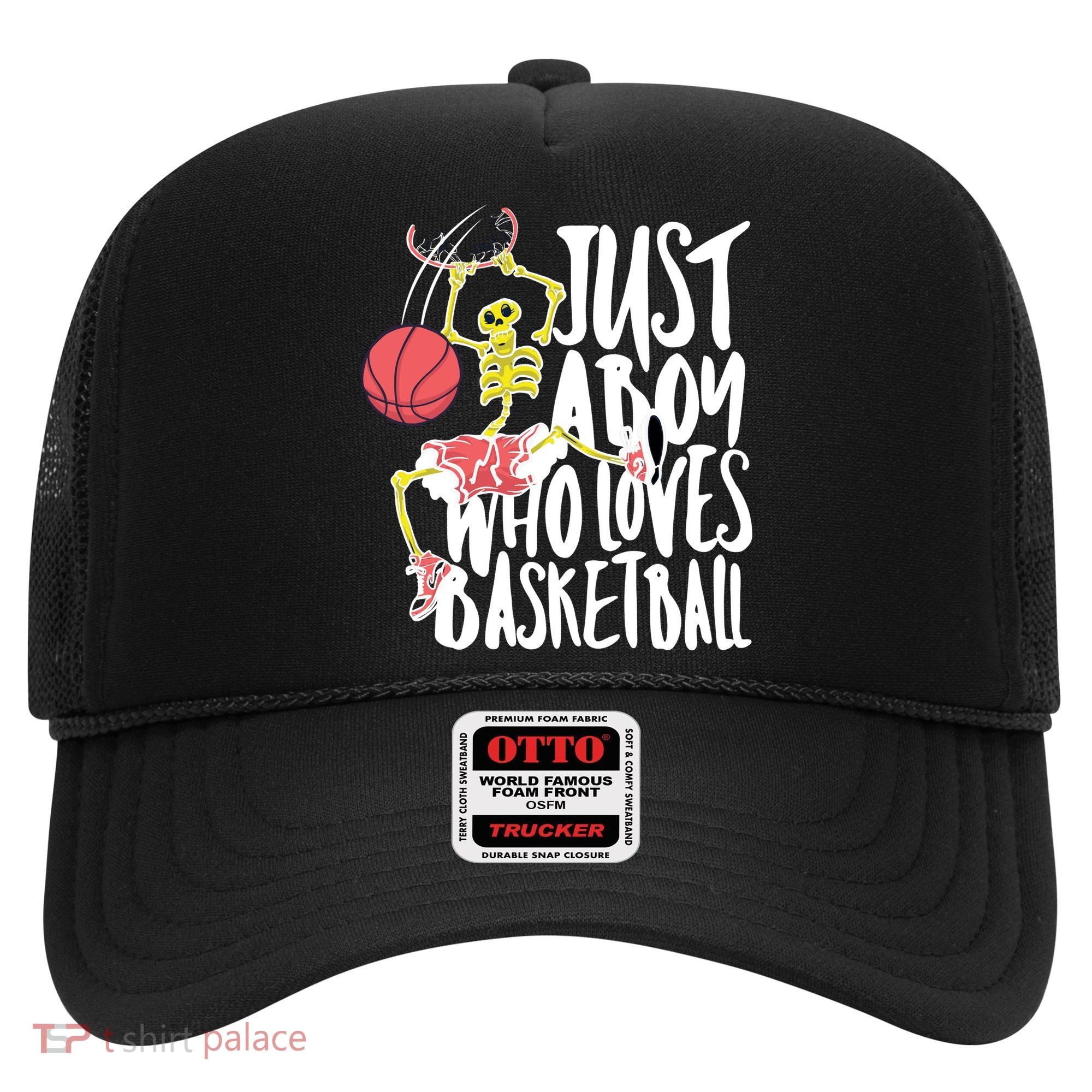 Just A Boy Who Loves Basketball Skeleton Hat