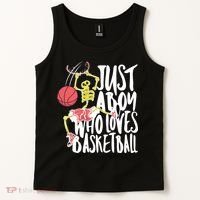 Just A Boy Who Loves Basketball Skeleton Tank Top thumb 2