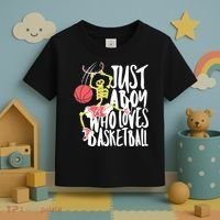 Just A Boy Who Loves Basketball Skeleton Toddler T-Shirt thumb 3