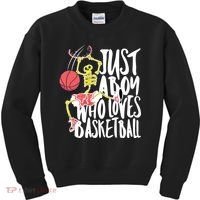 Just A Boy Who Loves Basketball Skeleton Kids Sweatshirt thumb 0