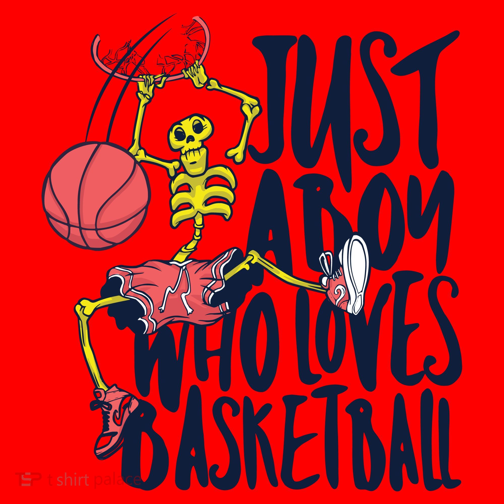 Just A Boy Who Loves Basketball Skeleton Santa Hat