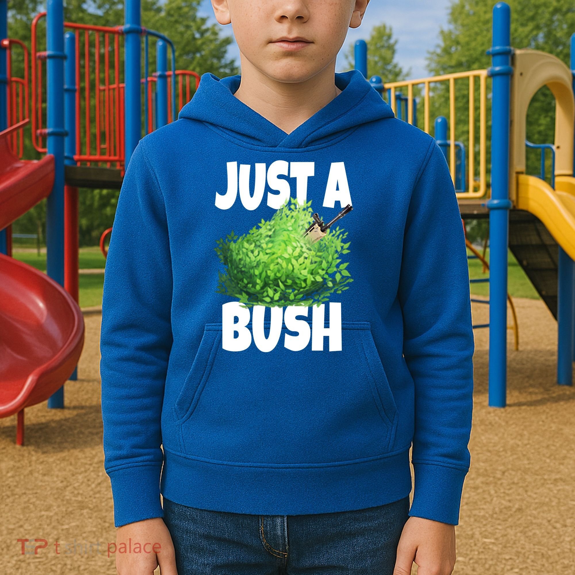 Just A Bush Camper Gamers Kids Hoodie