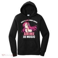 Just A Girl Who Like Anime And Music Funny Anime Women's Hoodie thumb 0