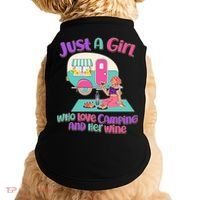 Just A Girl Who Love Camping And Her Wine Doggie Tank thumb 0