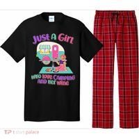 Just A Girl Who Love Camping And Her Wine Pajama Set thumb 0