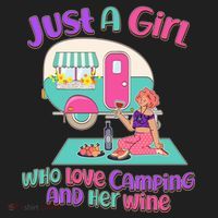 Just A Girl Who Love Camping And Her Wine Hat thumb 2