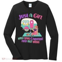 Just A Girl Who Love Camping And Her Wine Women's Long Sleeve Shirt thumb 0
