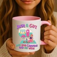 Just A Girl Who Love Camping And Her Wine Coffee Mug thumb 3