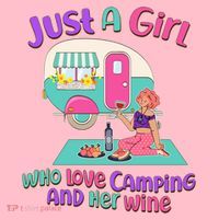 Just A Girl Who Love Camping And Her Wine Coffee Mug thumb 5