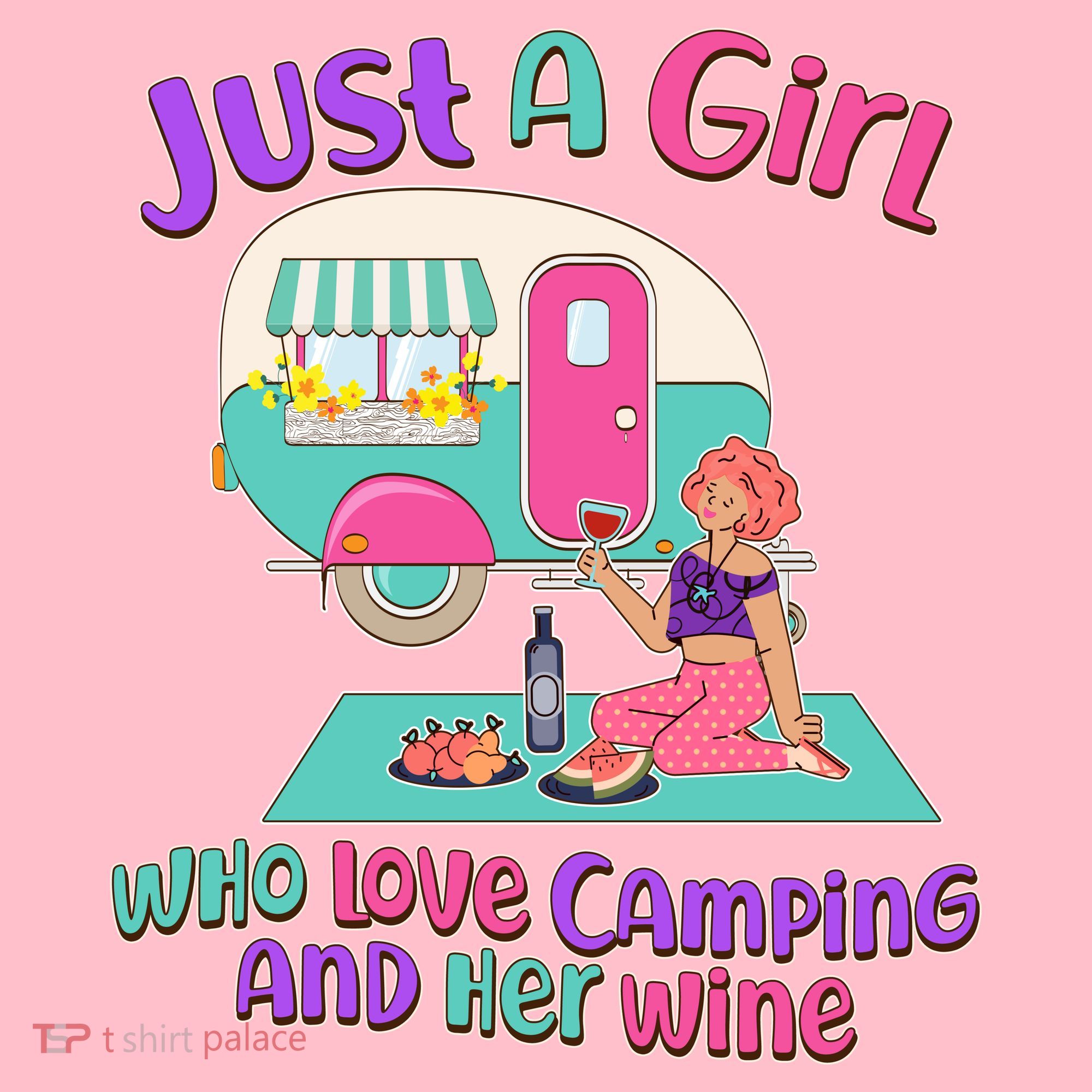 Just A Girl Who Love Camping And Her Wine Coffee Mug