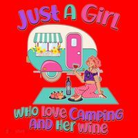 Just A Girl Who Love Camping And Her Wine Santa Hat thumb 1