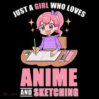 Just A Girl Who Loves Anime And Sketching Women's Hoodie thumb 2