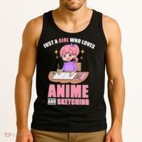 Just A Girl Who Loves Anime And Sketching Tank Top thumb 3