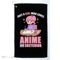 Just A Girl Who Loves Anime And Sketching Golf Towel thumb 0