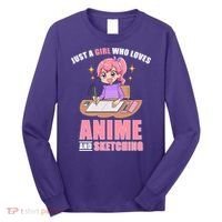 Just A Girl Who Loves Anime And Sketching Long Sleeve Shirt thumb 0