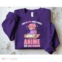 Just A Girl Who Loves Anime And Sketching Sweatshirt thumb 2