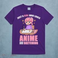 Just A Girl Who Loves Anime And Sketching T-Shirt thumb 5