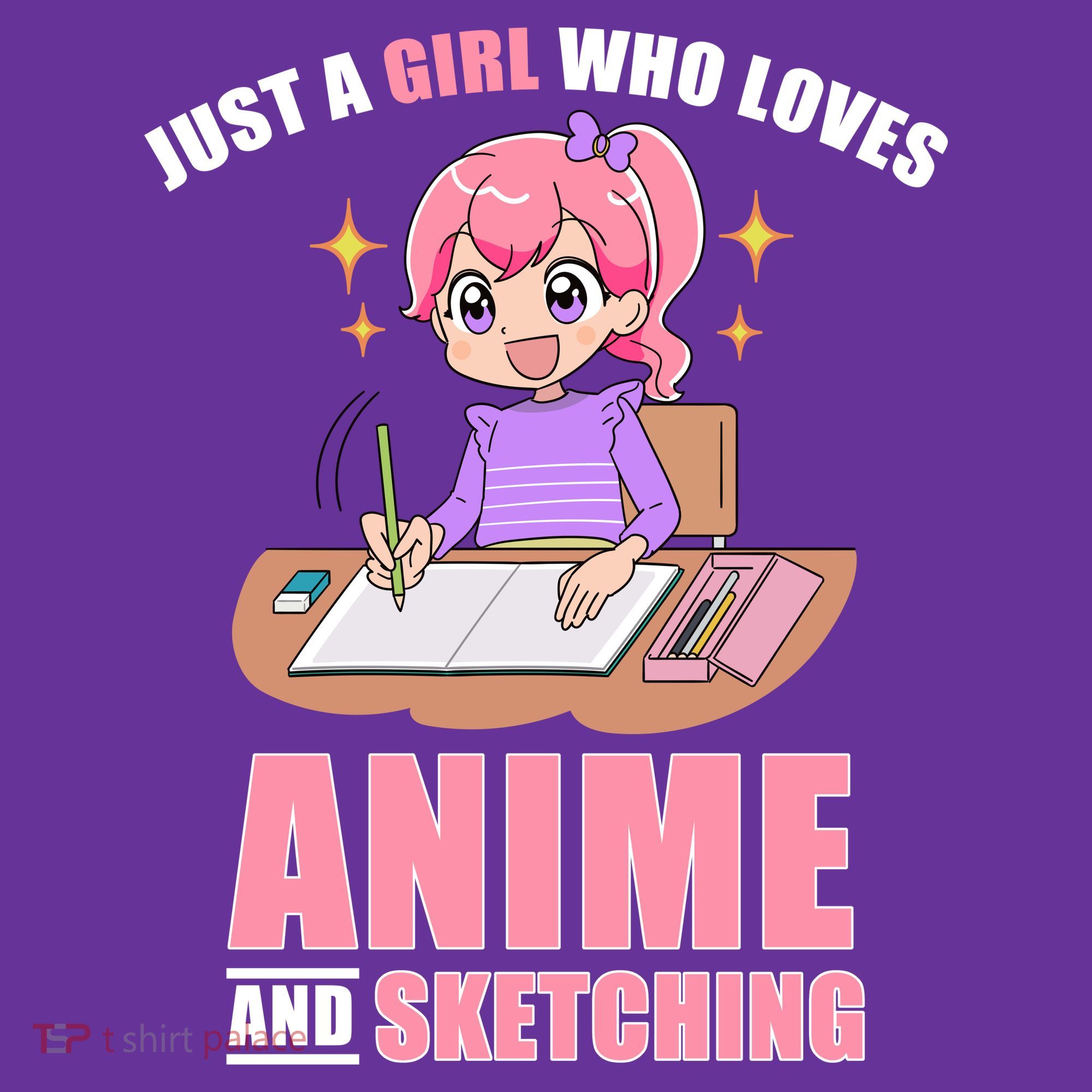 Just A Girl Who Loves Anime And Sketching T-Shirt