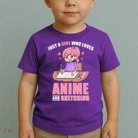 Just A Girl Who Loves Anime And Sketching Toddler T-Shirt thumb 2