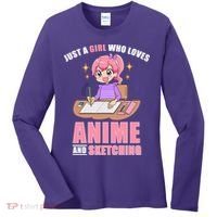 Just A Girl Who Loves Anime And Sketching Women's Long Sleeve Shirt thumb 0