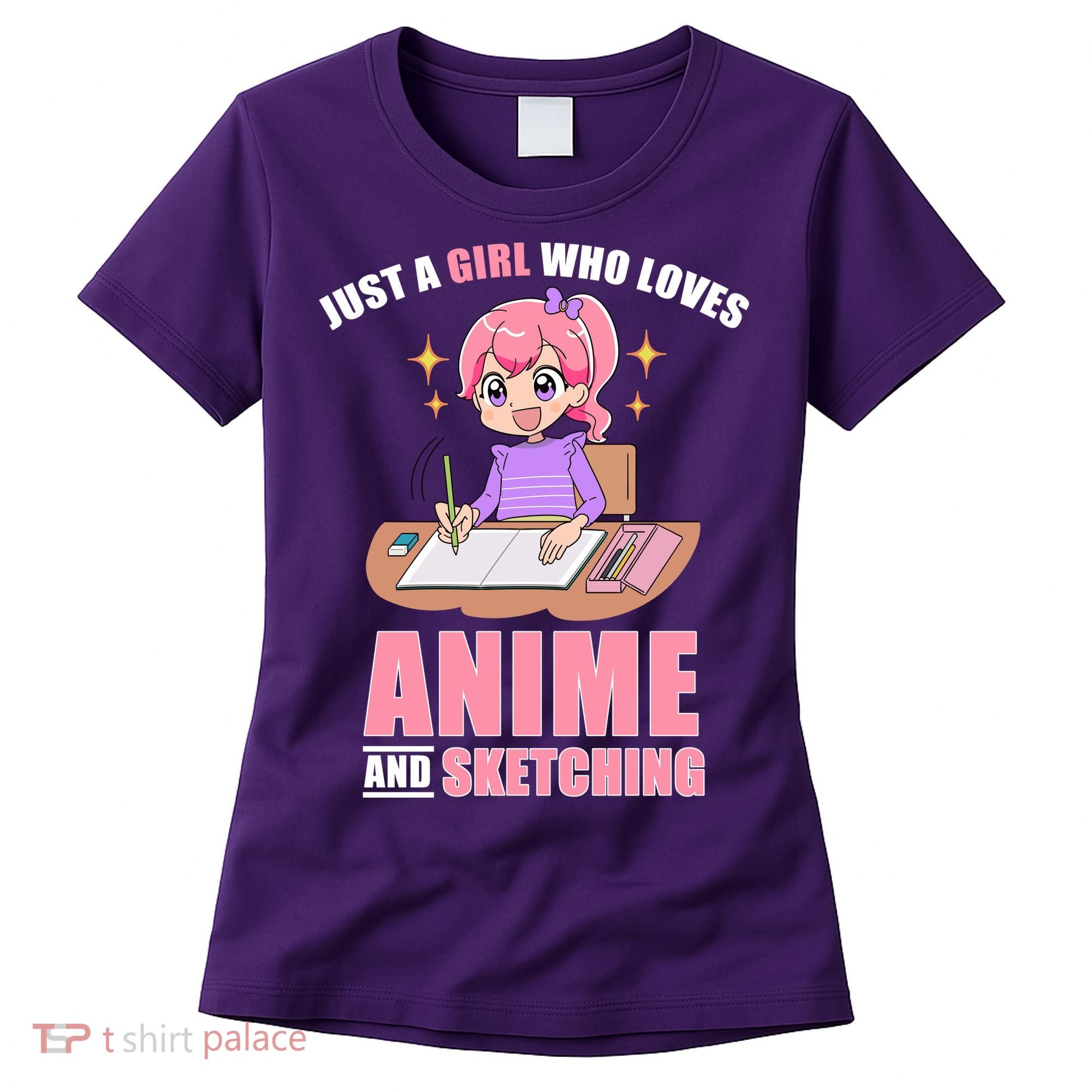 Just A Girl Who Loves Anime And Sketching Women's T-Shirt