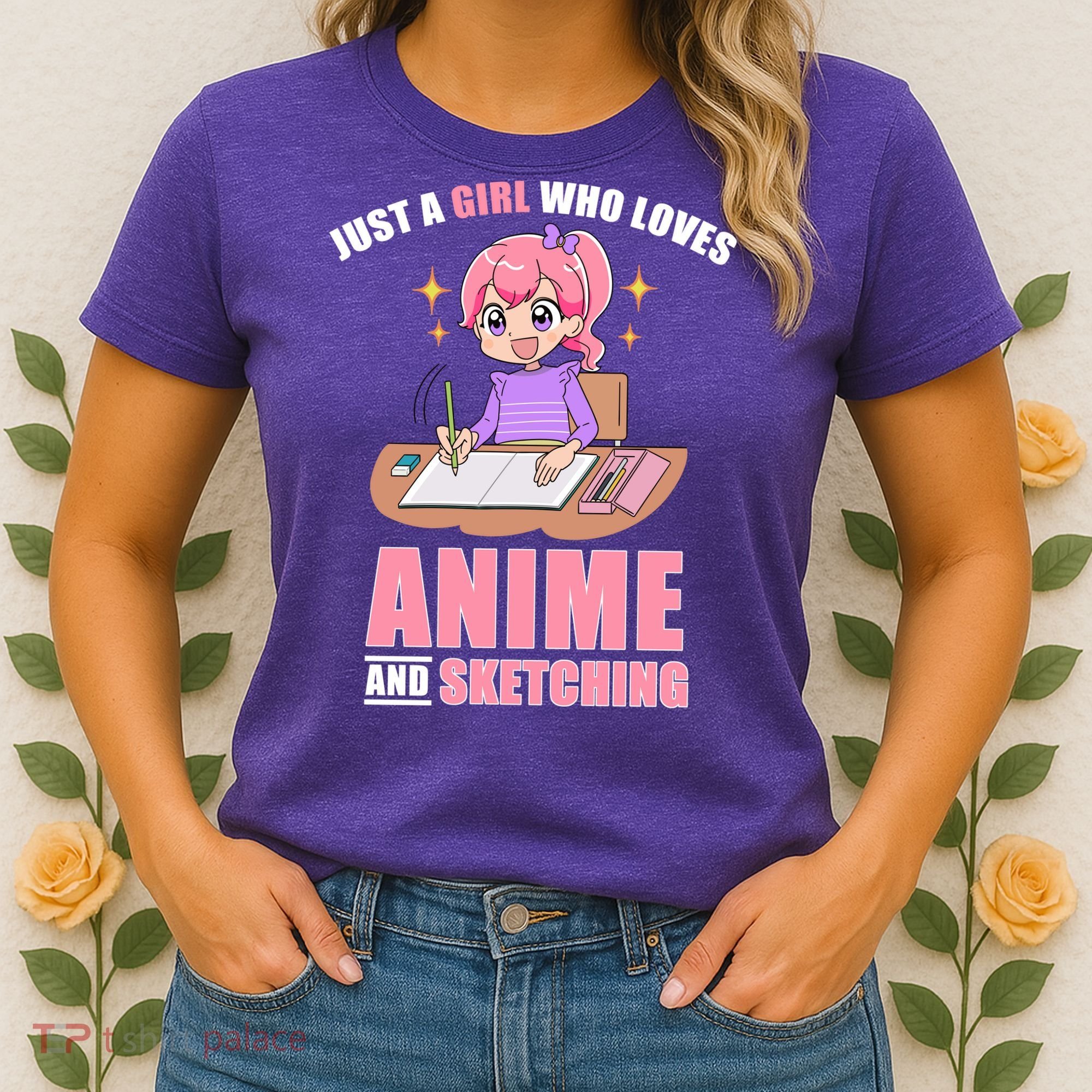 Just A Girl Who Loves Anime And Sketching Women's T-Shirt