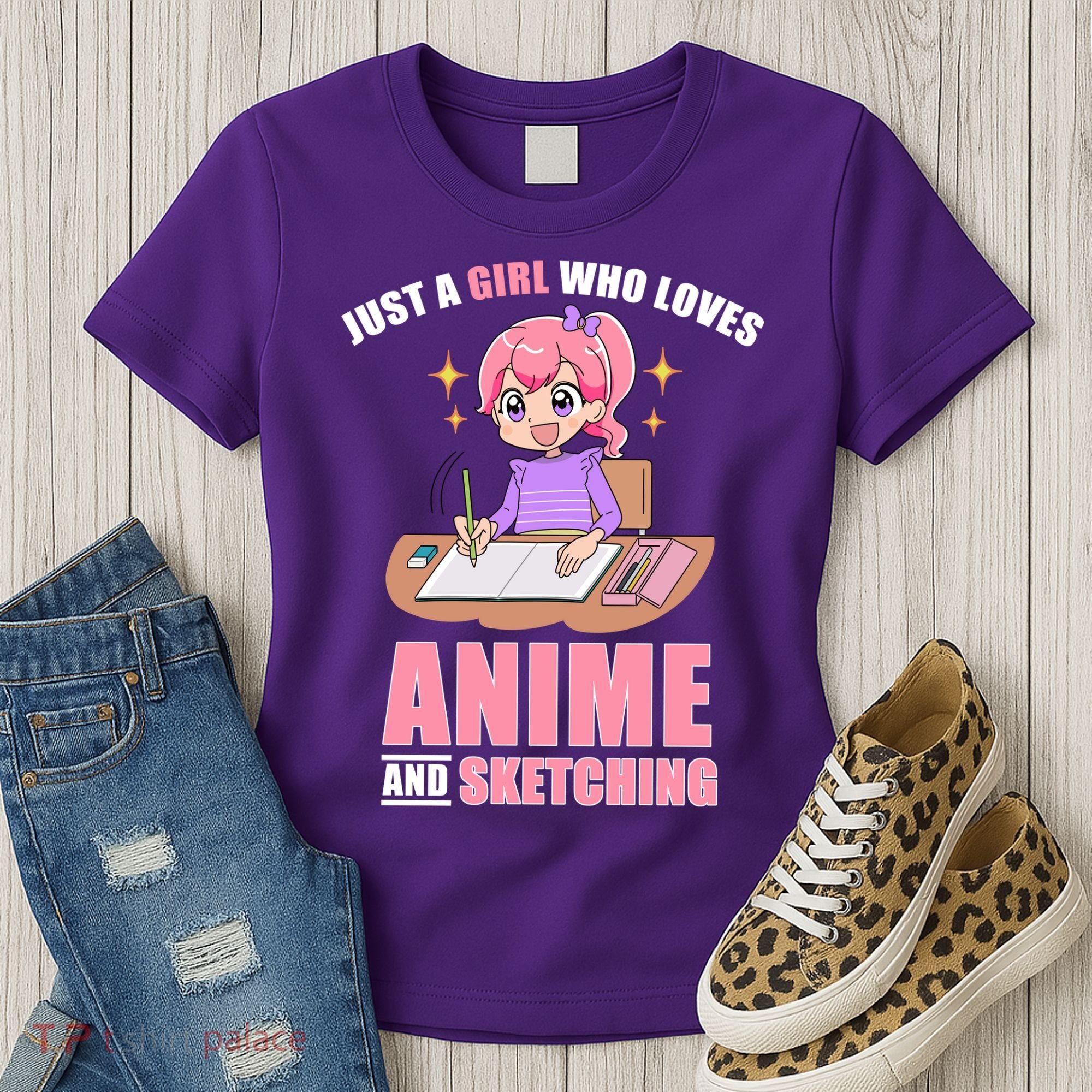 Just A Girl Who Loves Anime And Sketching Women's T-Shirt